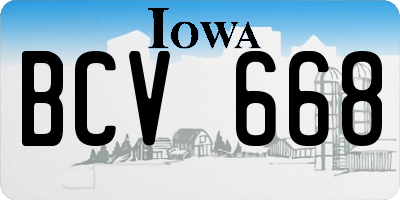 IA license plate BCV668