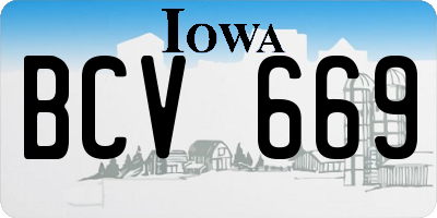 IA license plate BCV669