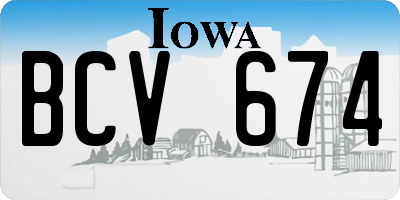 IA license plate BCV674
