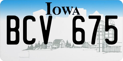 IA license plate BCV675