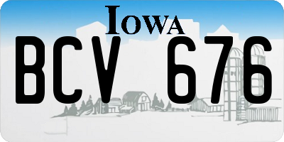 IA license plate BCV676