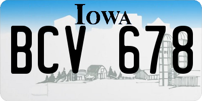 IA license plate BCV678