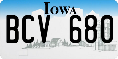 IA license plate BCV680