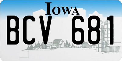 IA license plate BCV681