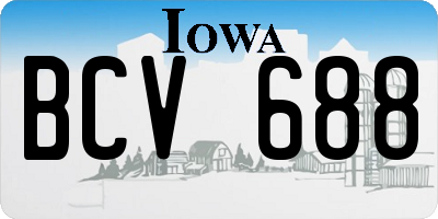 IA license plate BCV688