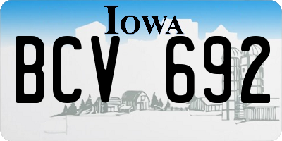 IA license plate BCV692
