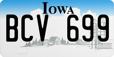 IA license plate BCV699