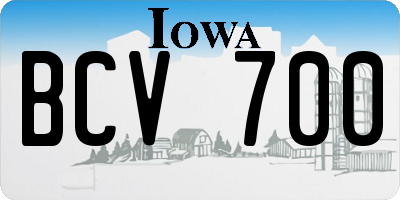 IA license plate BCV700