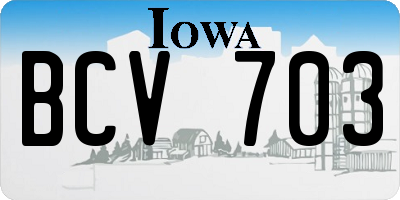 IA license plate BCV703