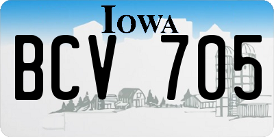 IA license plate BCV705