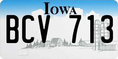 IA license plate BCV713