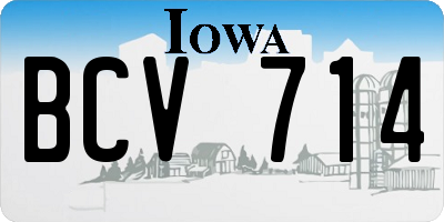 IA license plate BCV714