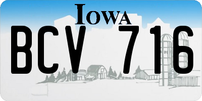 IA license plate BCV716