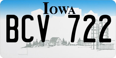 IA license plate BCV722