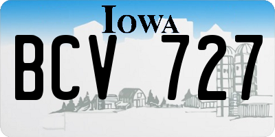 IA license plate BCV727