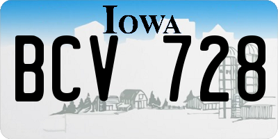 IA license plate BCV728
