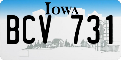 IA license plate BCV731