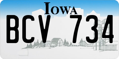 IA license plate BCV734