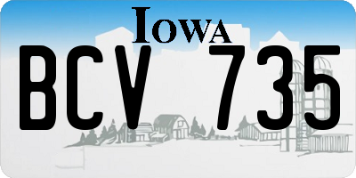 IA license plate BCV735