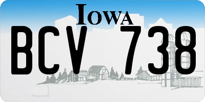 IA license plate BCV738