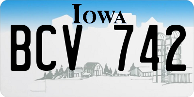 IA license plate BCV742
