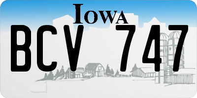 IA license plate BCV747