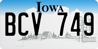 IA license plate BCV749