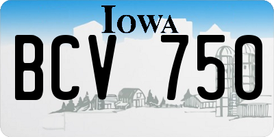IA license plate BCV750