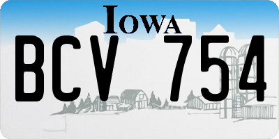 IA license plate BCV754