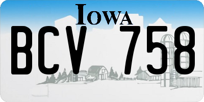 IA license plate BCV758