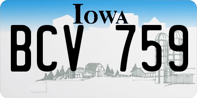 IA license plate BCV759