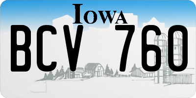 IA license plate BCV760