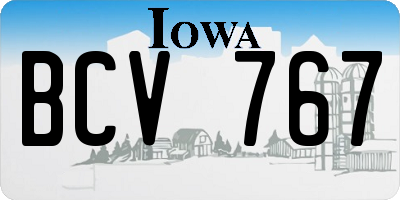 IA license plate BCV767