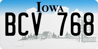 IA license plate BCV768
