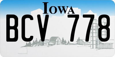 IA license plate BCV778