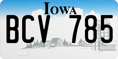 IA license plate BCV785