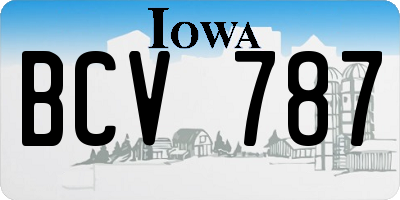 IA license plate BCV787