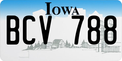 IA license plate BCV788