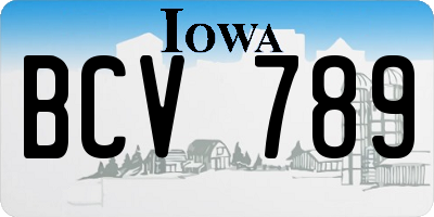 IA license plate BCV789