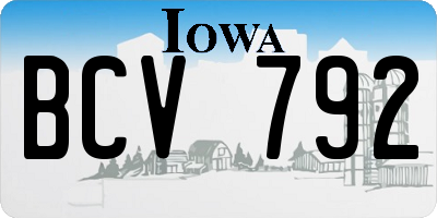 IA license plate BCV792