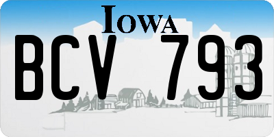 IA license plate BCV793