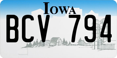 IA license plate BCV794