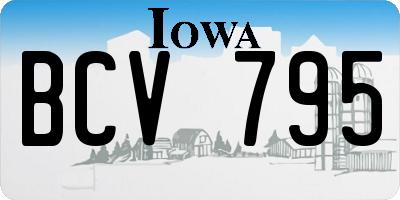 IA license plate BCV795