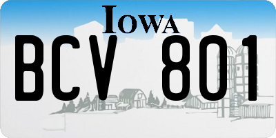 IA license plate BCV801