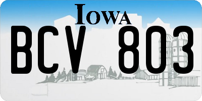 IA license plate BCV803