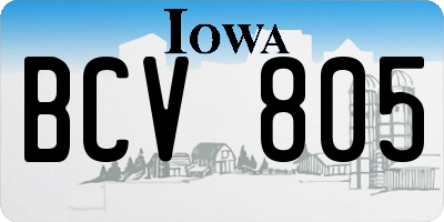 IA license plate BCV805