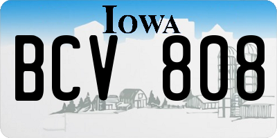 IA license plate BCV808