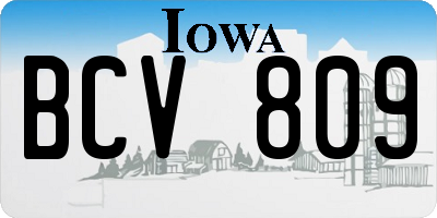 IA license plate BCV809