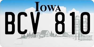 IA license plate BCV810