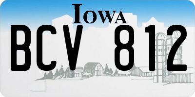 IA license plate BCV812